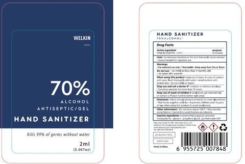 WELKIN Hand Sanitizer packaging