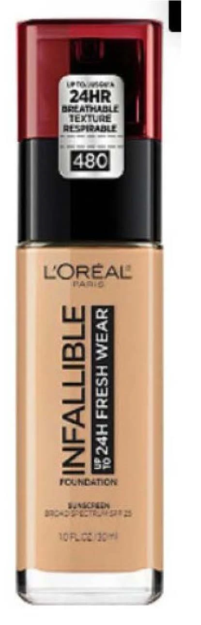 LOreal Paris Infallible Up to 24 H Fresh Wear Foundation Broad Spectrum SPF 25 Sunscreen packaging