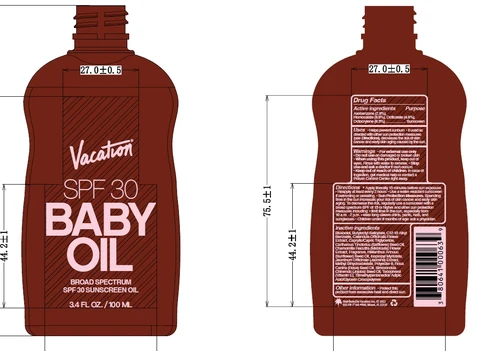 Vacation SPF 30 Baby Oil 포장