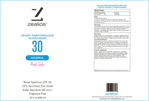 Zealios Mineral SPF 30 Sunscreen 포장