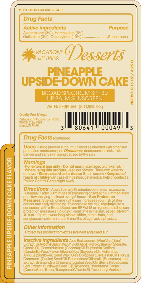 Vacation Lip Trips Desserts Pineapple Upside Down Cake / Vacation Lip Trips Desserts Bombe Alaska / Vacation Lip Trips Desserts After Dinner Mint / Vacation Lip Trips Desserts Strawberry Jello / Vacation Lip Trips Desserts Bananas Foster 포장