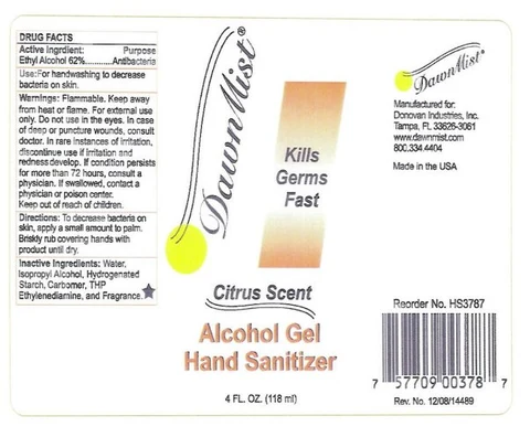 DawnMist Alcohol Gel Hand Sanitizer 포장