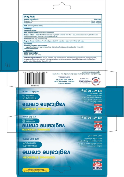 Rite Aid Original Strength Vagicaine packaging