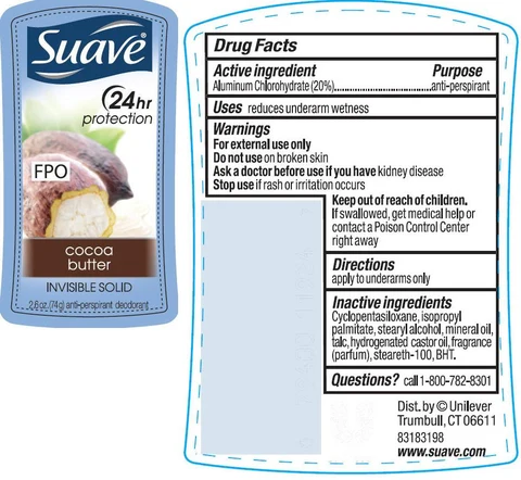 Suave Cocoa ButterAntiperspirant and Deodorant 포장