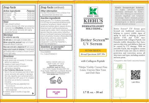 Kiehls Dermatologist Solutions Better Screen UV Serum Broad Spectrum SPF 50 Plus Sunscreen 포장