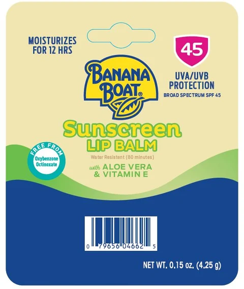 Banana Boat Sunscreen Lip Balm UVA/UVB Broad Spectrum SPF 45 포장
