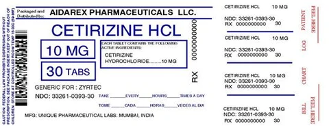 Cetirizine Hydrochloride 포장