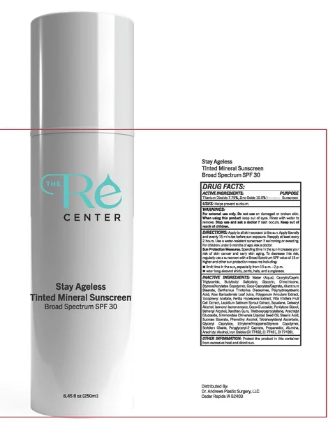 Stay Ageless Tinted Mineral Sunscreen Broad Spectrum SPF30 packaging