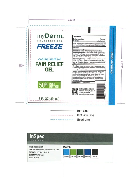 myDerm Cooling Menthol Pain Relief with 50 Percent More Menthol 포장
