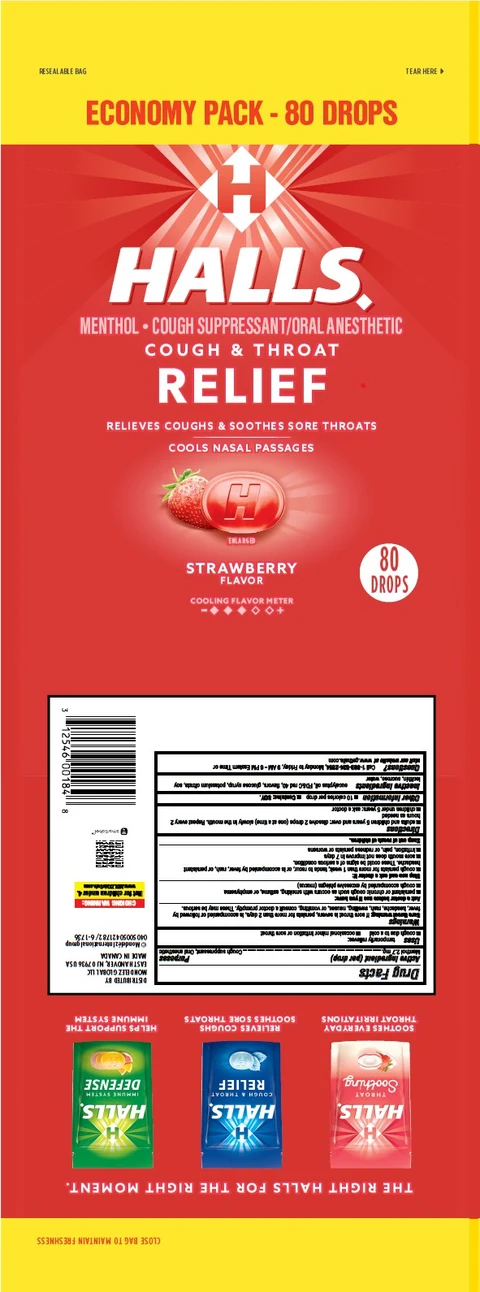 HallsStrawberry packaging