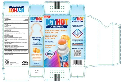 ICYHOT ORIGINAL REVIVE & RECOVERY PAIN RELIEF NO-MESS ROLL ON Energizing Citrus Fragrance