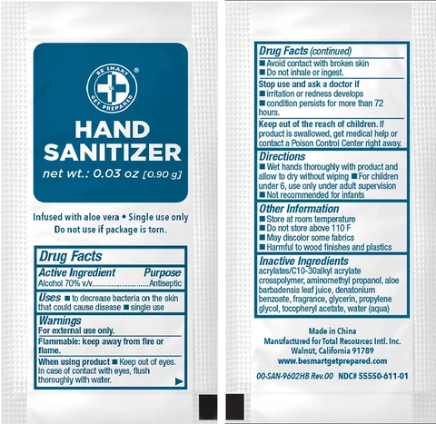 Be Smart Get Prepared Hand Sanitizer 포장