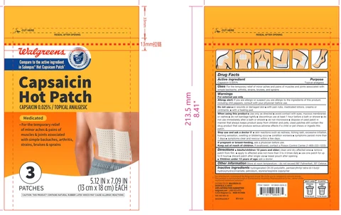 Walgreens Capsaicin Hot Patch packaging