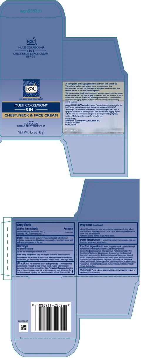 ROC MULTI CORREXION 5 IN 1 CHEST, NECK AND FACE SUNSCREEN BROAD SPECTRUM SPF 30 포장