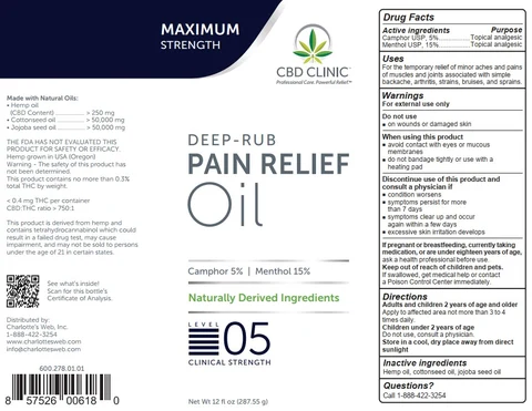 CBD Clinic Deep-Rub Pain Relief - Level 5 packaging