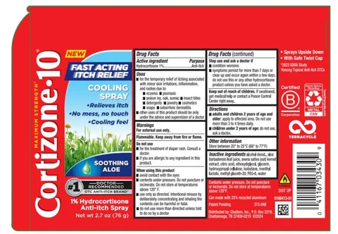 Cortizone 10 Fast Acting Itch Relief Cooling 포장