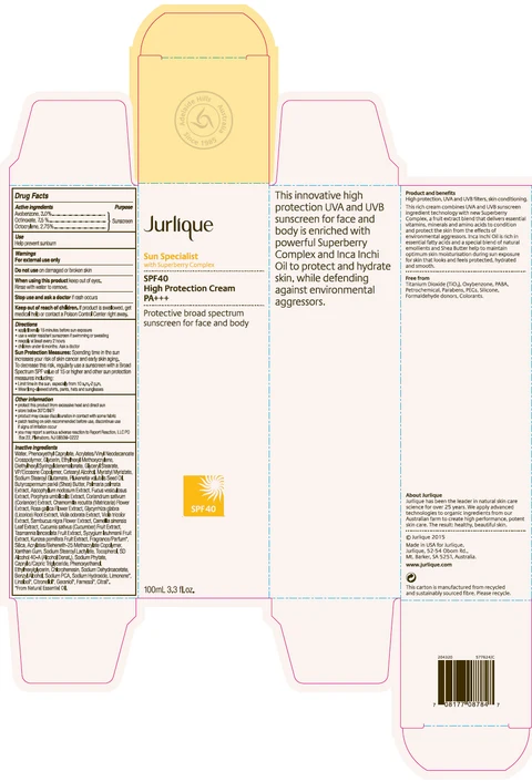 Jurlique SPF40 High Protection Sunscreen packaging