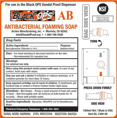 BLACK OPS AB ANTIBACTERIAL FOAMING 포장