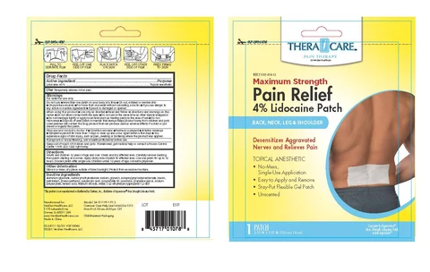 TheraCare Pain Relieving Patch with Lidocaine packaging