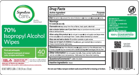 Signature Care Isopropyl Alcohol Wipes 포장