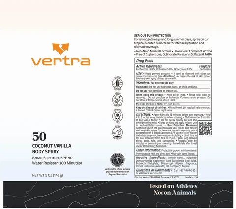 Coconut Vanilla Body Broad Spectrum SPF 50 포장