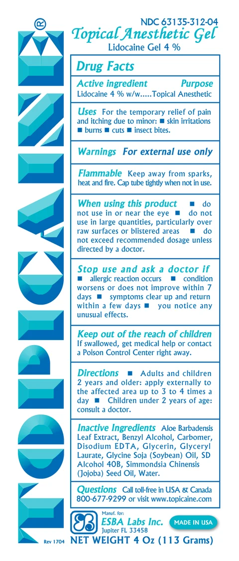 Labels Topicaine 4% 113 gram tubes