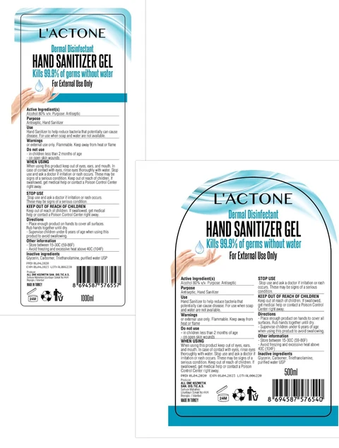 LACTONE HAND SANITIZER packaging