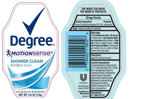 DegreeMotion Sense Shower Clean Antiperspirant and Deodorant 포장