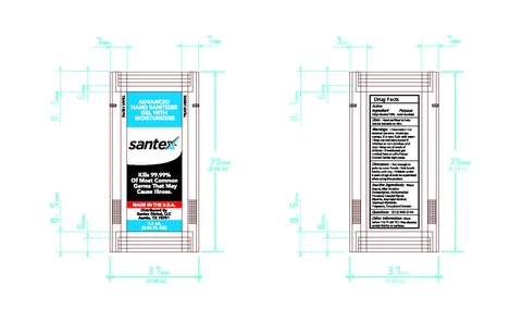 Santex Gel Hand Sanitizer 포장