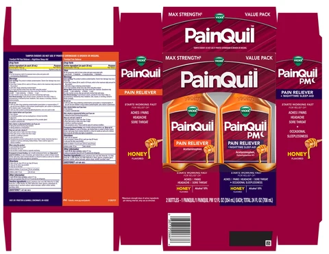Vicks PainQuil and Vicks PainQuil PMPAIN RELIEVER 포장