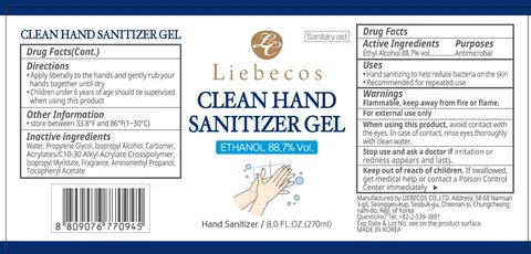 Liebecos Clean Hand Sanitizer packaging