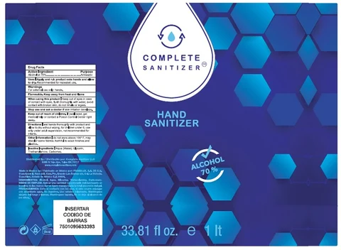 Hand Sanitizer 1000 ml Complete packaging