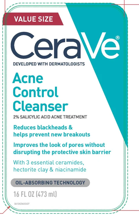 CeraVe Developed with Dermatologists Acne Control Cleanser 포장