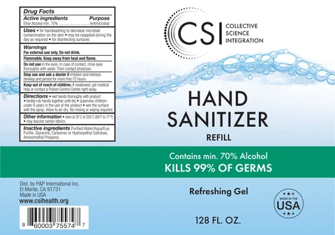 CSI 1 Gallon Hand Sanitizer Gel packaging