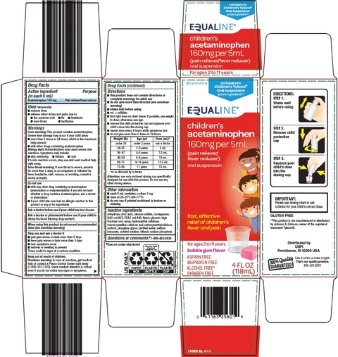 equaline childrens acetaminophen packaging