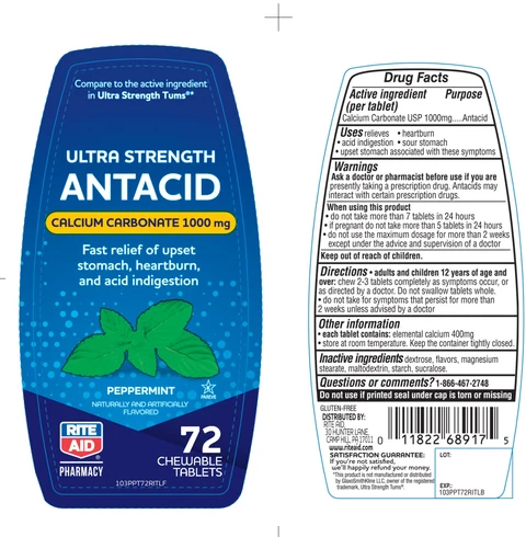 Rite Aid Ultra StrengthPeppermint Flavor packaging