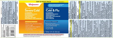 DayTime Mucus Relief Severe Cold and Nighttime Cold and FluMaximum Strength 포장