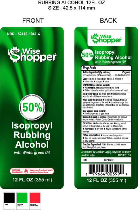 WISE SHOPPER 50% ISOPROPYL RUBBING ALCOHOL W/ WINTERGREEN packaging