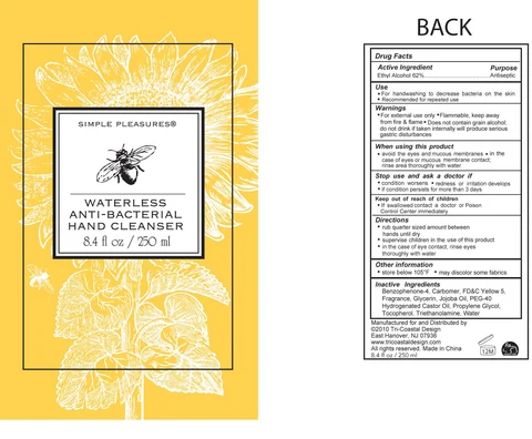 Waterless Anti-Bacterial Hand Cleanser packaging