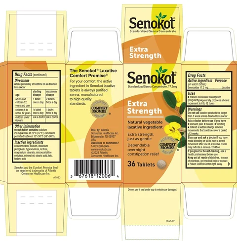 Senokot 포장