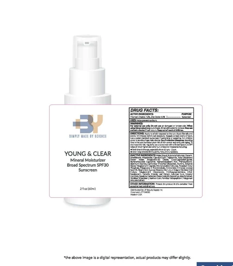YOUNG AND CLEAR Mineral Moisturizer Broad Spectrum SPF30 Sunscreen packaging