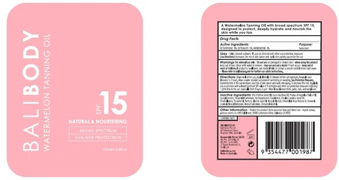Bali Body Watermelon Tanning Oil SPF 15 포장