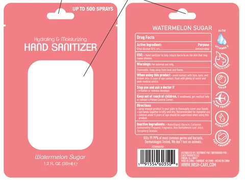 WISH HAND SANITIZER WATERMELON SUGAR 포장