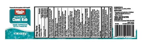 Winco Foods Medicated Chest Rub packaging