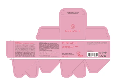 Derladie Vegan Pink Clay Mask Deep Pore Tightening 포장