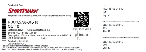 Loratadine and Pseudoephedrine packaging