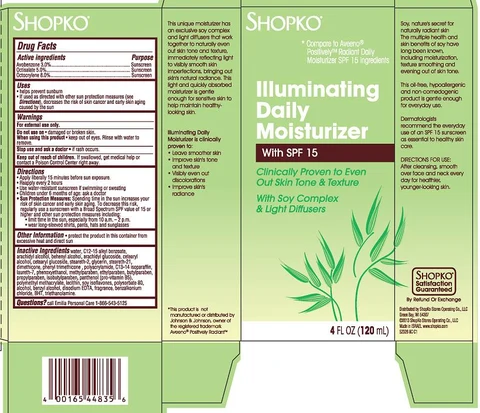 ShopKo Illuminating Daily Moisturizer Broad Spectrum SPF15 Sunscreen 포장