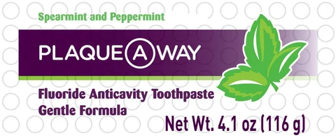 Spearmint and Peppermint PLAQUE A WAY Fluoride AnticavityGentle Formula Gentle Formula packaging