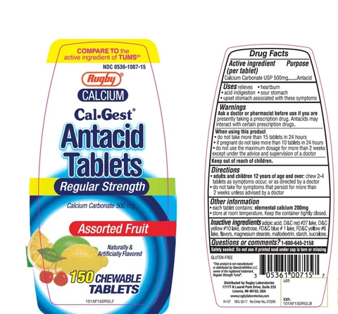 Rugby Cal-Gest Antacid Assorted Flavors 포장