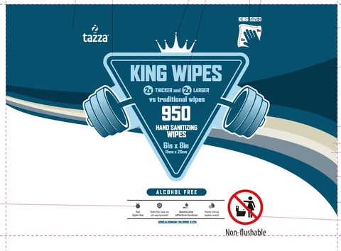 tazza HAND SANITIZER KING WIPES 포장